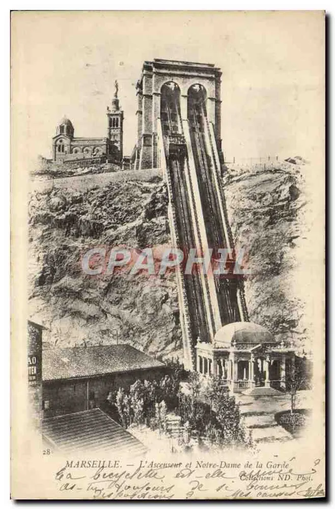 Marseille — Der Aufzug und Notre-Dame de la Garde — Collections ND. Phot. - Vorderseite