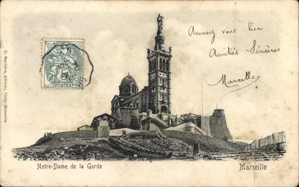 Nossa Senhora da Guarda — Marselha — editor G. Martillère, Vichy - Frente