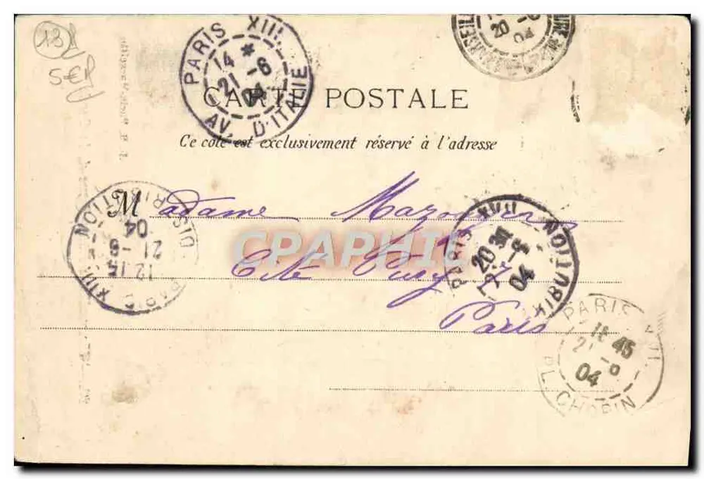 Marselha : Nossa Senhora da Guarda — vista panorâmica — L. B. Paris-Marseille, n°20 - Verso