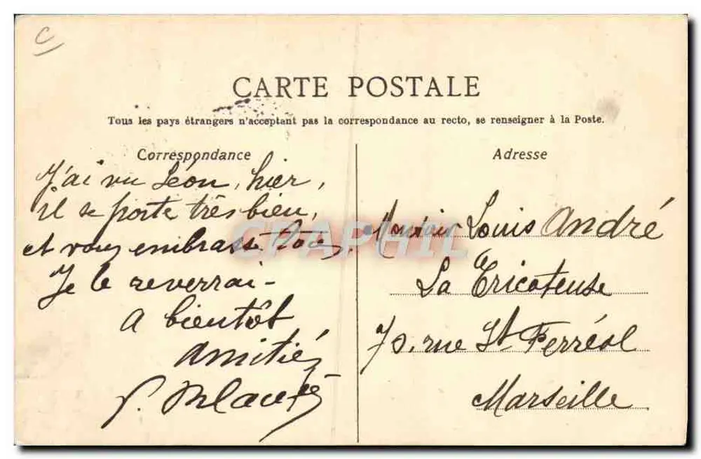 Mimile und Armand wechseln die Adresse — politische Karikatur — Verlag G, Seriennummer nicht sichtbar - Rückseite