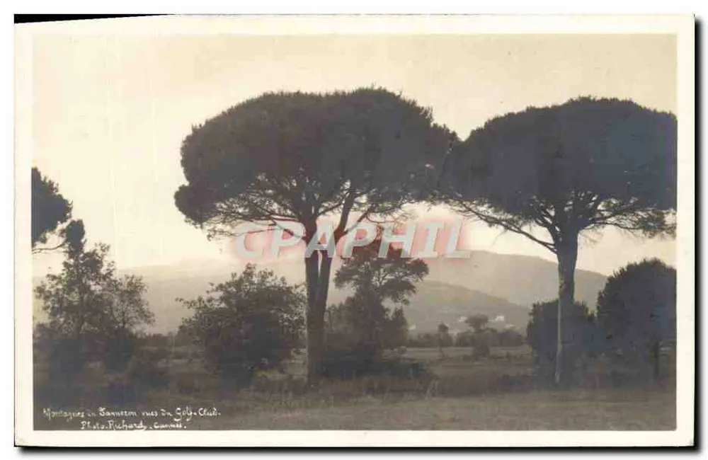 Berglandschaft von Cannes vom Golf Club aus gesehen — Photos Richards, Cannes - Vorderseite