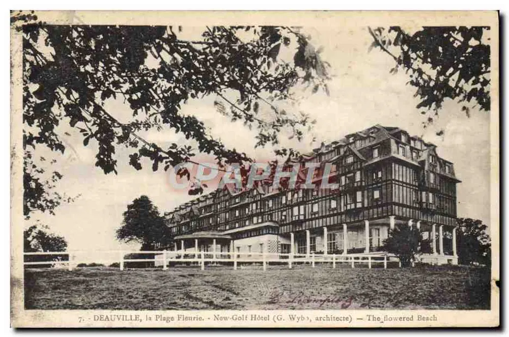 Deauville, La Plage Fienrie — New-Golf Hotel (G. Wyb, Architekt) — Der Blütenstrand - Vorderseite