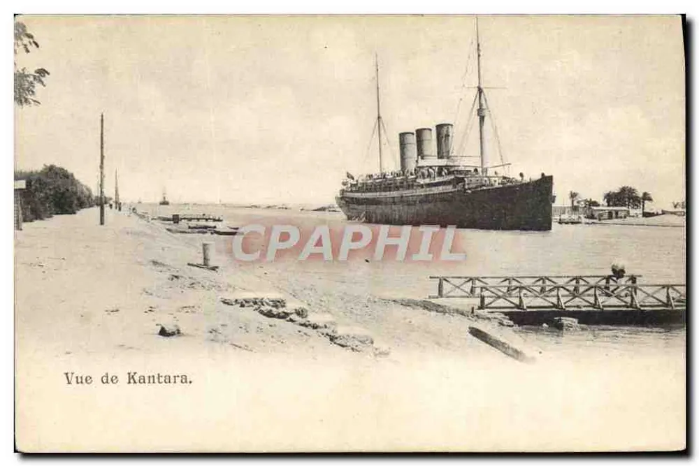 Ansicht von Kantara — Hafenansicht mit Dampfschiff — unbekannter Verlag - Vorderseite