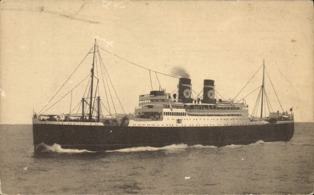 S.S. Almeda Star — Antieke ansichtkaart Blue Star Line — uitgever Blue Star Line - Voorkant