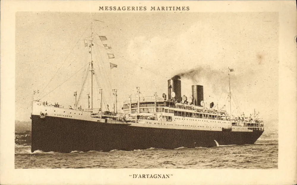 Der Dampfer "D'Artagnan" — Messageries Maritimes — Verleger Inop. Danvissat, Paris - Vorderseite