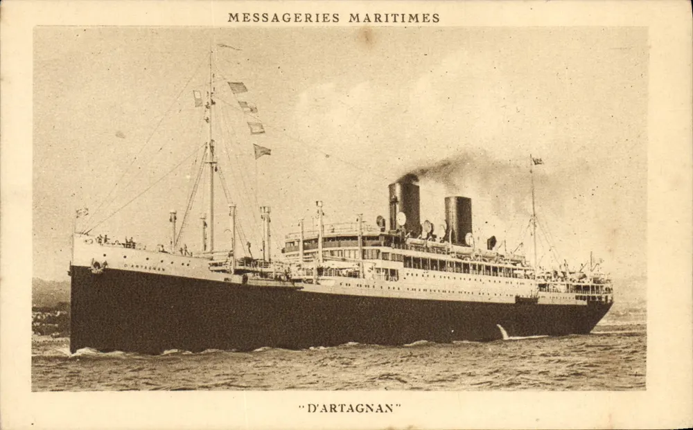 Der Dampfer "D'ARTAGNAN" — Messageries Maritimes — Verlag Inp. Daussat, Paris - Vorderseite