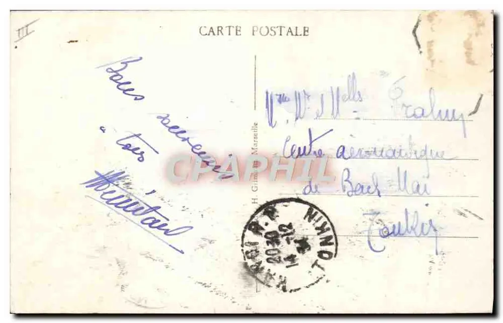 SS D'ARTAGNAN — Dampfer der Messageries Maritimes (in stürmischen Gewässern) — H. Glimot, Marseille - Rückseite
