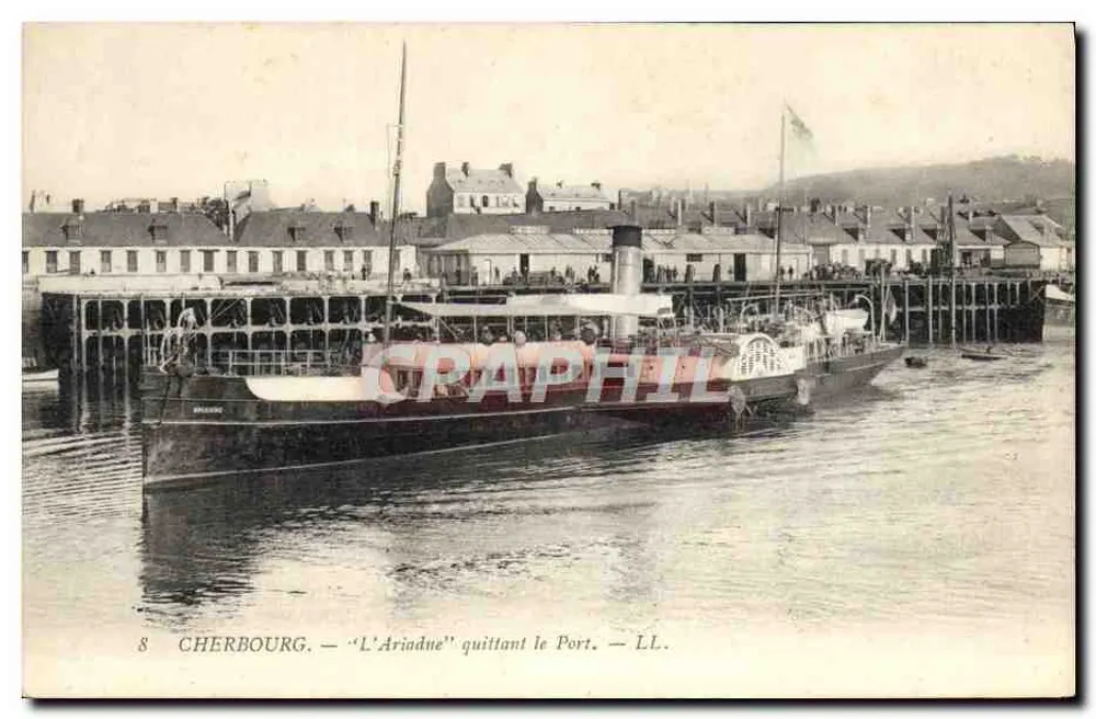Cherbourg — 'L'Ariadne' verlässt den Hafen — LL. - Vorderseite