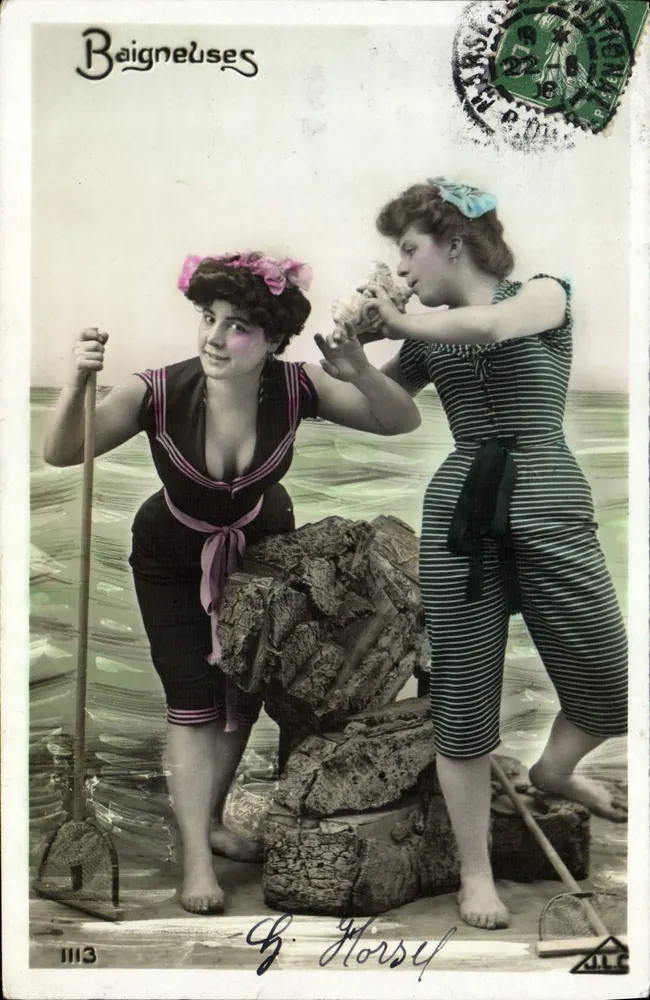 Banhistas — cena de praia — G. Horsel, n°1113 - Frente