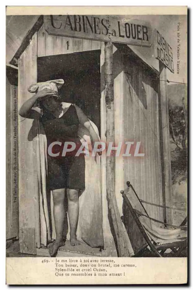 Frau in einer Badekabine — Valençay, Sarthe — Flugplatzplan von Valençay, Sarthe - Vorderseite