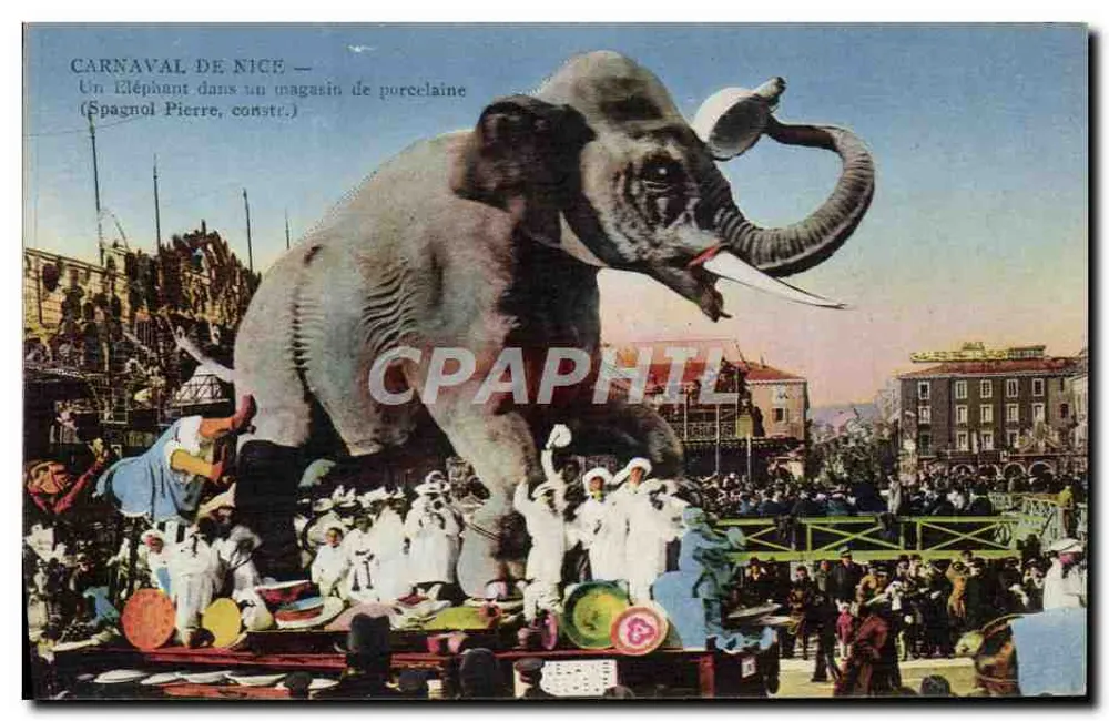 Karneval von Nice — Ein Elefant in einem Porzellanladen — (Spagnol Pierre, constr.) - Vorderseite
