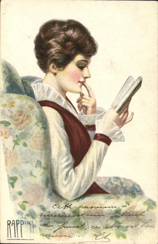 Frau, die ein Buch liest — Rappini, Nr. 10-1148 - Vorderseite