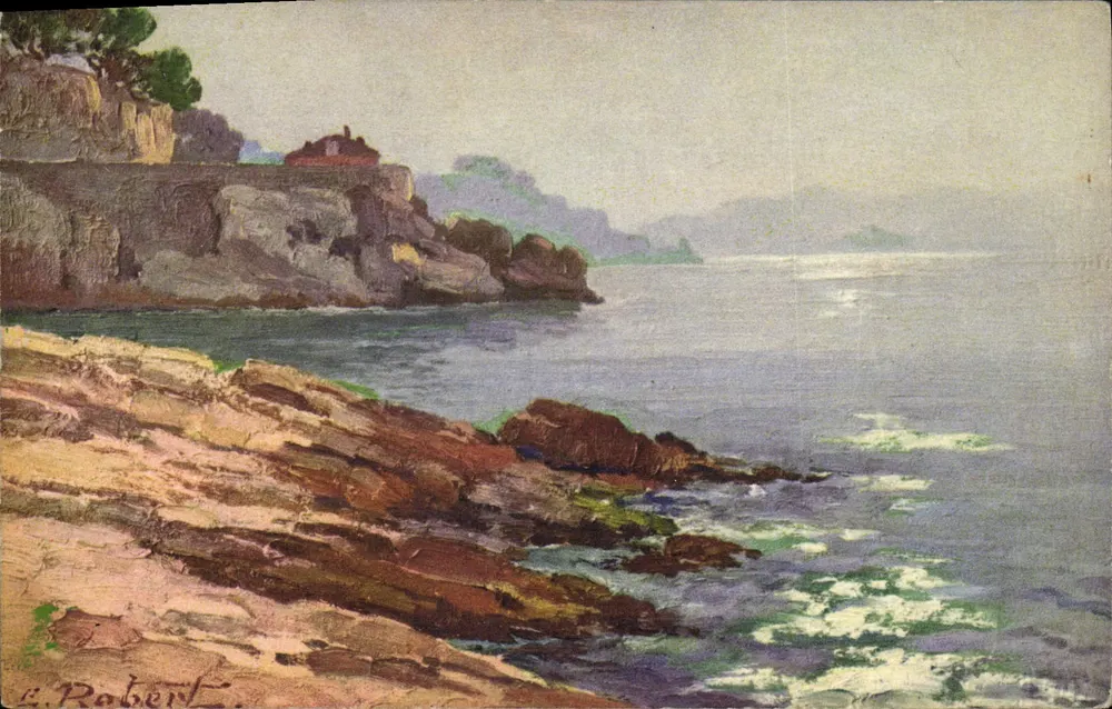 La Corniche (Frankreich) — Küstenlandschaft — Antike Ansichtskarte Nr. 445, Verleger S.P.F. - Vorderseite
