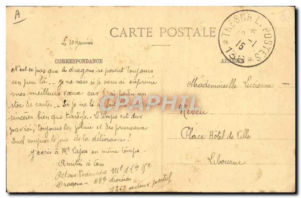 Kriegsgefangene — Der Krieg von 1914 — Lunéville-Photo, P. R., 13, Kirchplatz - Rückseite