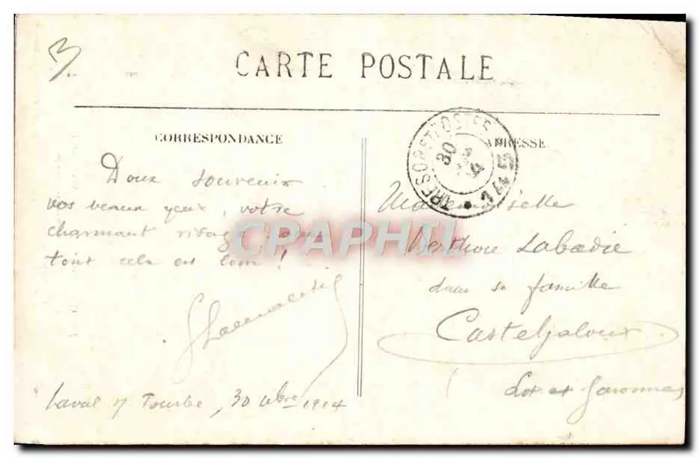 Deutsche Gefangene — Ein schwer verletzter Verwundeter — Alte Photographie Provost, Toulouse - Rückseite