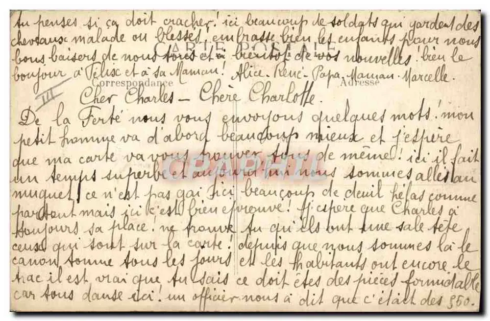 Deutsche Gefangene in La Ferté-Gaucher — Der Krieg von 1914. L. C. H. Paris - Rückseite