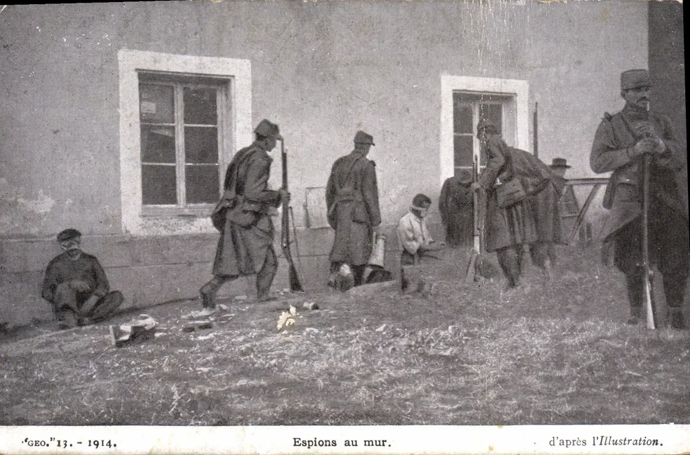 Espionagem no muro — cena de guerra 1914 — segundo a Illustration, editada por 'GEO' n°13 - Frente
