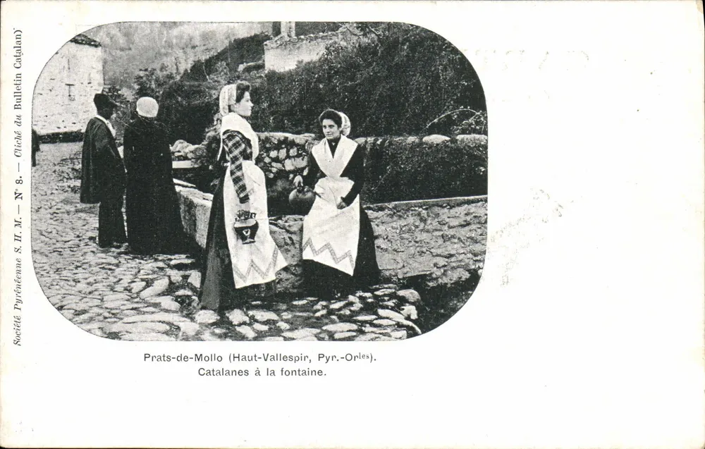 Prats-de-Mollo (Haut-Vallespir, Pyr.-O.les) — Katalanische Frauen am Brunnen — Société Pyrénéenne S. H. M. — Nr. 8 - Vorderseite