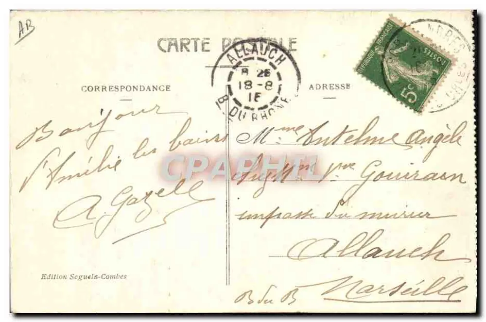 Amélie-les-Bains — Schäfer von Cunigou, der seine Herde hütet — Edition Seguela-Combes - Rückseite