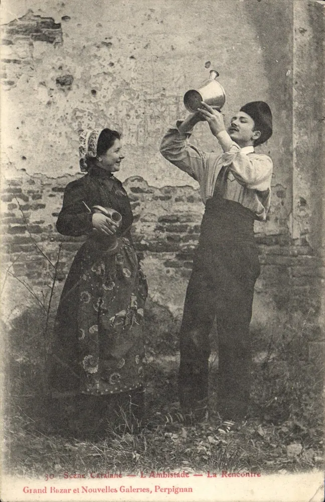 Scène Catalane — L'Ambistade — La Rencontre — Grand Bazar et Nouvelles Galeries, Perpignan - Frente
