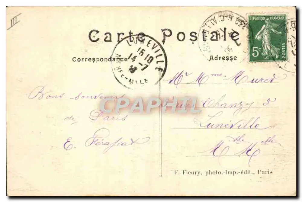 Paris – Pariser Observatorium – Der Panthéon und das Val-de-Grâce im Hintergrund – F. Fleury, photo-druck-verlag, Paris - Rückseite