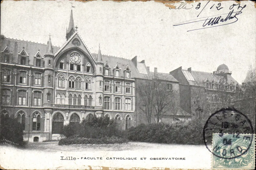 Lille - Facultad Católica y Observatorio — editor STAERCK & Cie PARIS, n°3/12 - Anverso