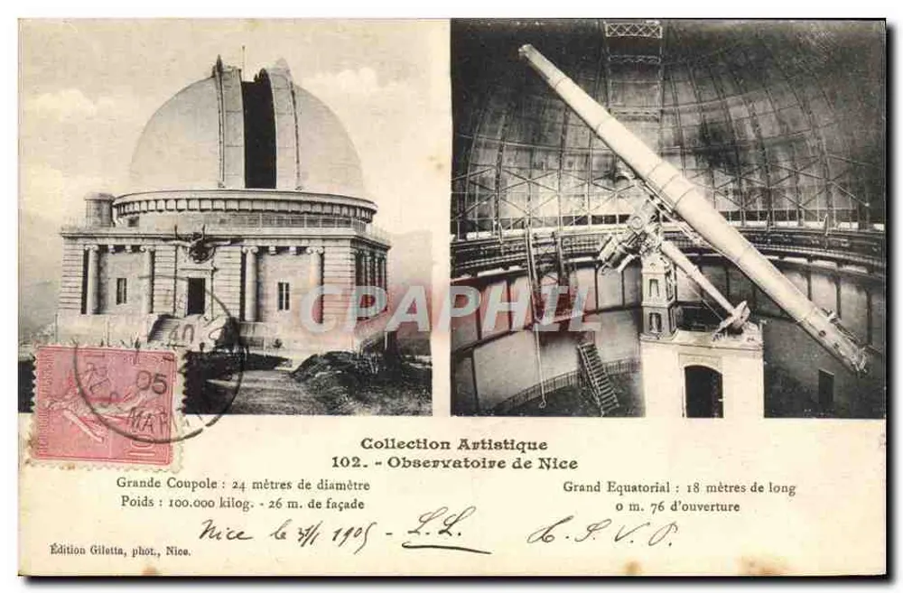 Observatorium von Nice — Künstlerische Sammlung 102 — Gilotta-Ausgabe, Nice - Vorderseite