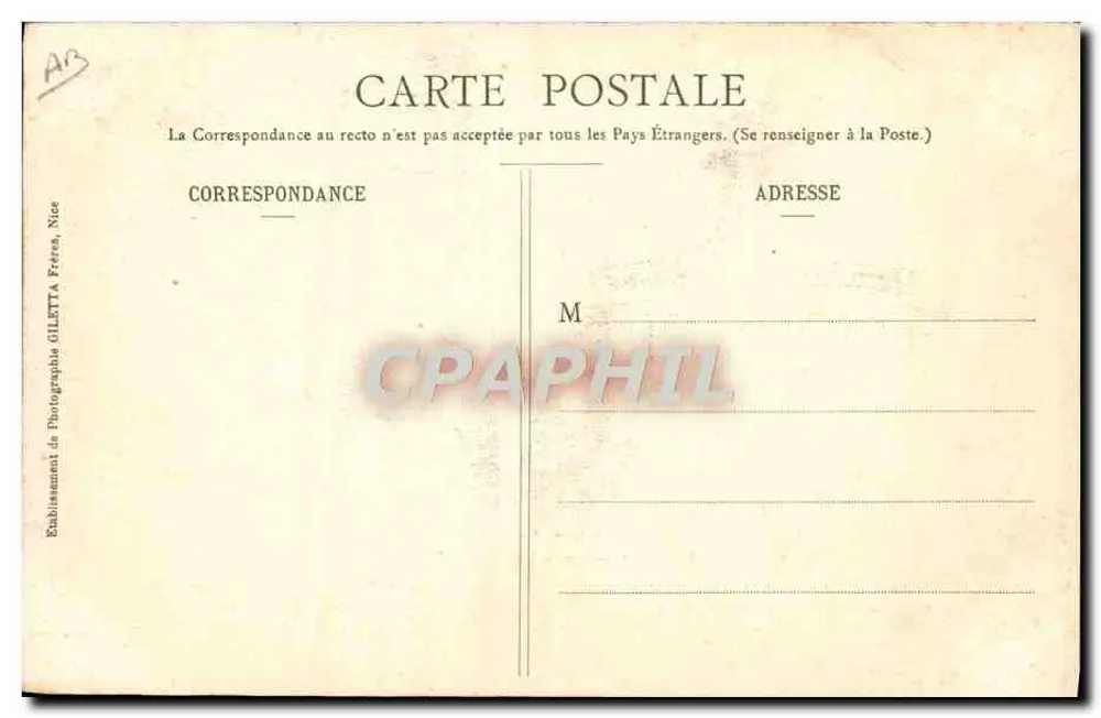 Observatorium von Nice — Künstlerische Sammlung 102 — Gilletta-Ausgabe, Foto., Nice - Rückseite