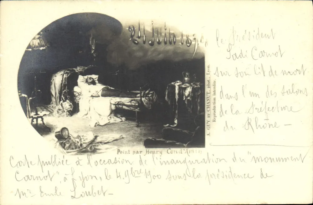 Präsident Carnot — Gestorben im Bett — A. Guy et Chanut, Foto Lyon - Vorderseite
