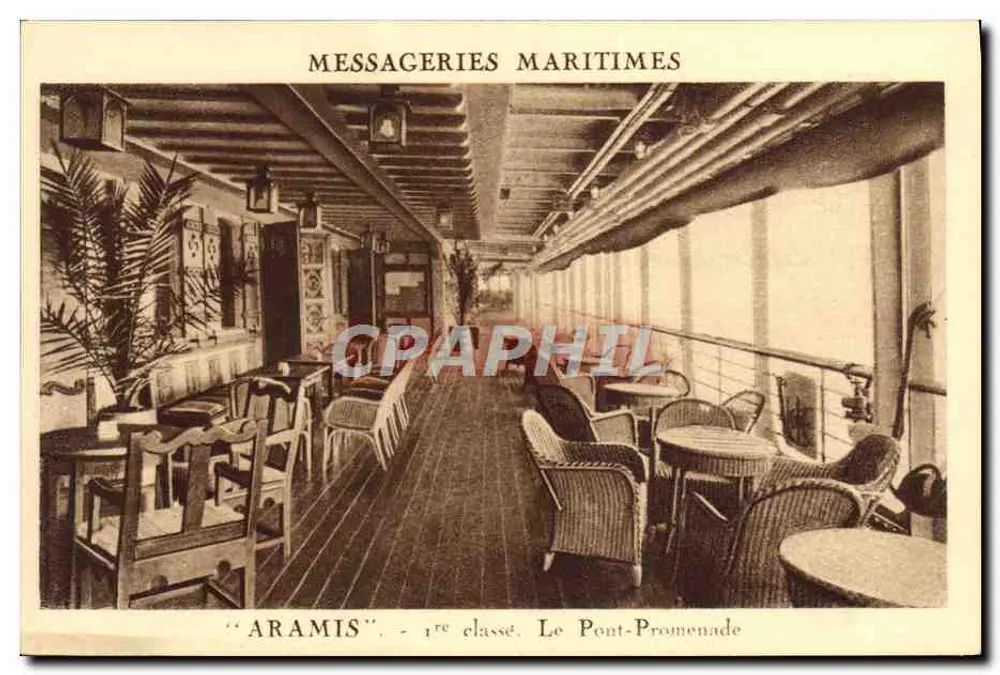 Der Promenadenbrücke — Erste Klasse — Messageries Maritimes - Vorderseite