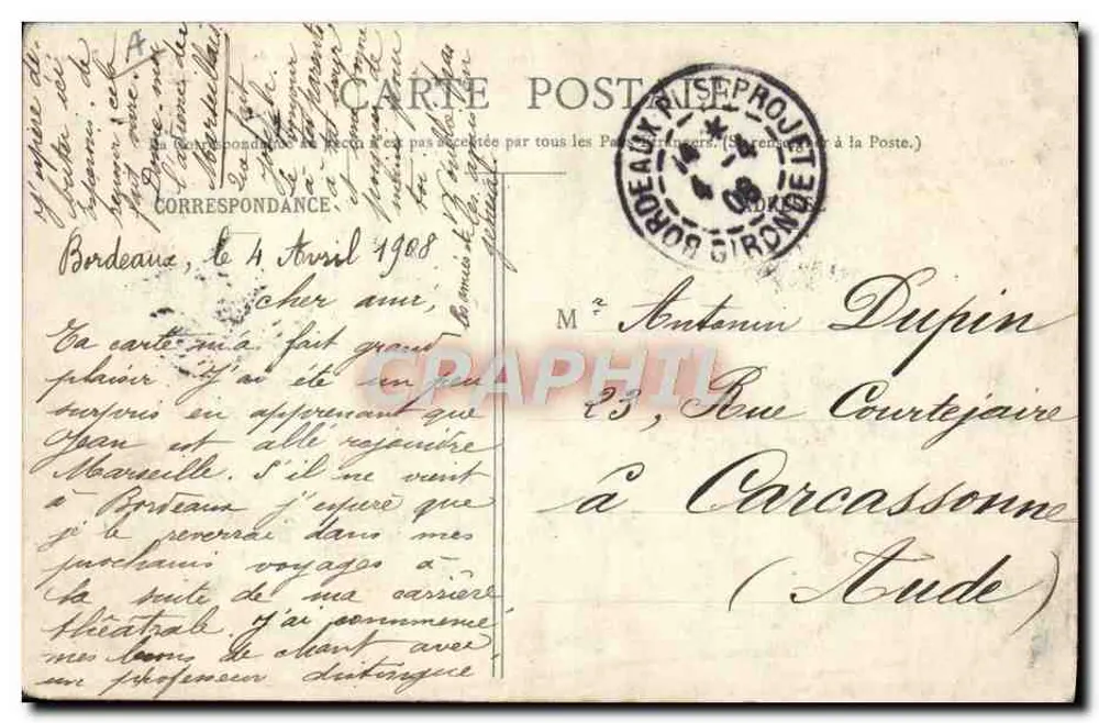 Bordeaux — Landung der « Amazone » — BR - 497 - Rückseite