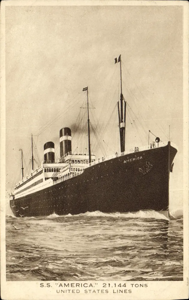 S.S. "America" — 21.144 Tonnen — United States Lines - Vorderseite