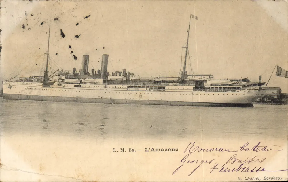 L.M.Bx. — A Amazônia — Novo navio — G. Chariol, Bordeaux - Frente