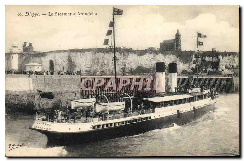 Dieppe — O Steamer « Arundel » — G. Faschbach, n°62 - Frente