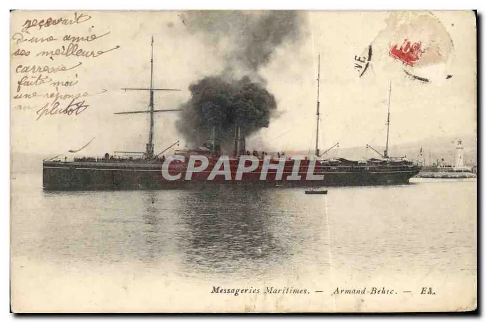 Dampfschiff — Messageries Maritimes — Armand Behic — EA. - Vorderseite
