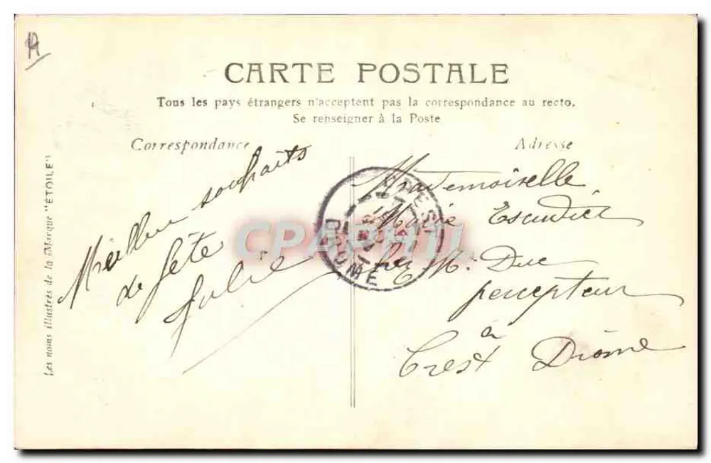 Marie — Illustrierte Karte — Verleger 'Étoile' - Rückseite