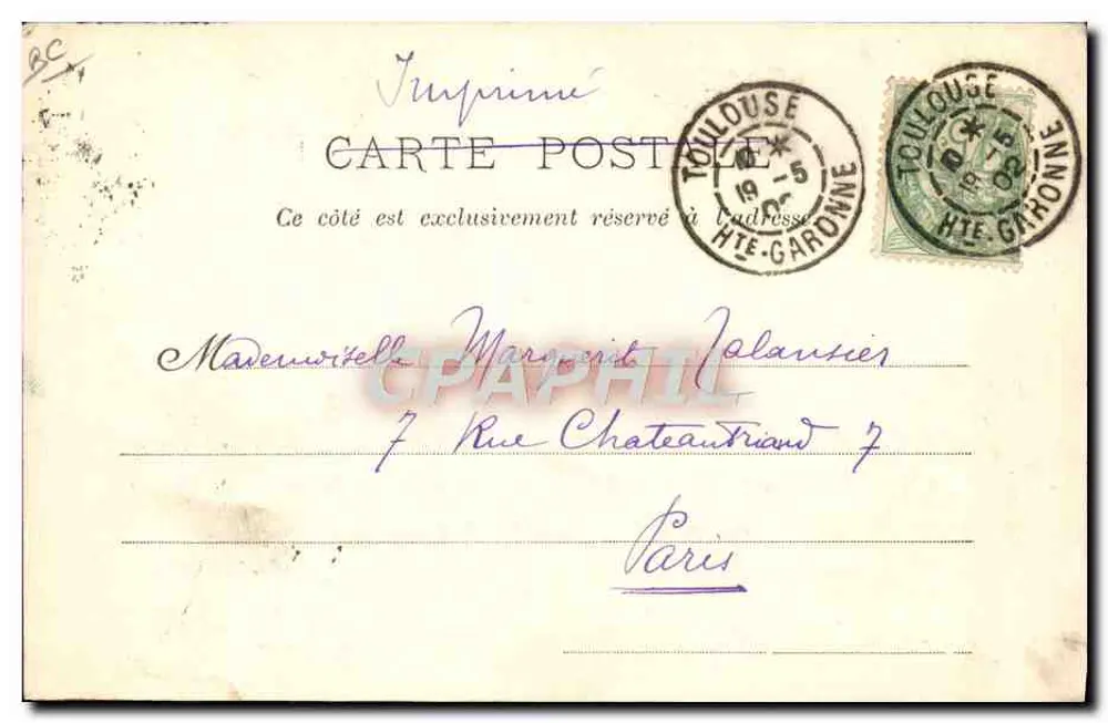 Groupe d'éléphants de Barnum & Bailey en file indienne — Souvenir de Barnum et Bailey — Imp. Courmont frères, Paris, N° 1 - Verso