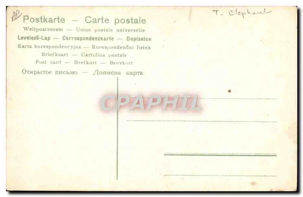 Gustav Hagenbeck's Indien — espetáculo de elefantes decorados — editor Nicolai N. Portmann A.G. Dresde - Verso