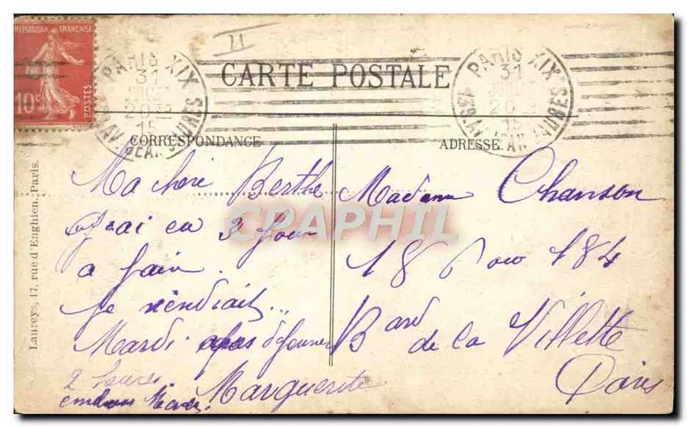 Convoi de prisonniers allemands — scène de marche en rue — Photo Branger, n° 307 - Rückseite