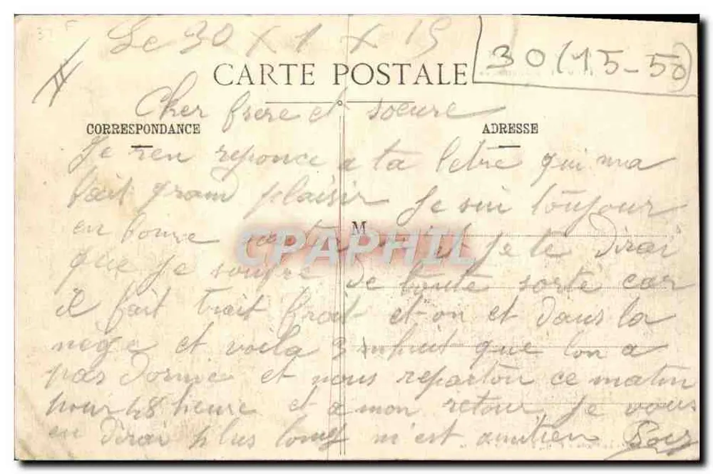 Gefangene aus Deutschland — Krieg 1914-1915 — Lunéville-Photo, Place de l'Église, n°13 - Rückseite
