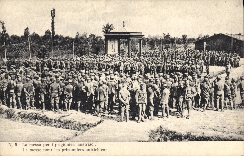 Gottesdienst für österreichische Gefangene — Nr. 5 — Der Italienkrieg, Serie VIII — Reparto Fotogr. del Comando Supremo - Vorderseite