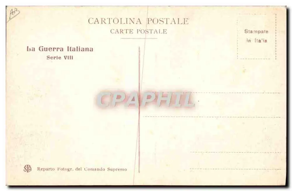 Gottesdienst für österreichische Gefangene — Nr. 5 — Der Italienkrieg, Serie VIII — Reparto Fotogr. del Comando Supremo - Rückseite