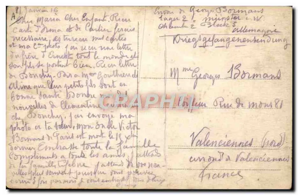 Campo di prigionieri di guerra — Lager für Kriegsgefangene — Blocco 8 — Germania — Inviato da Geyp Bormans - Verso