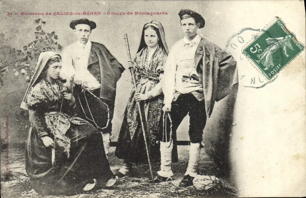 Umgebung von SALIES-de-BÉARN — Gruppe von Montagnards — Galerie Salabert - Vorderseite