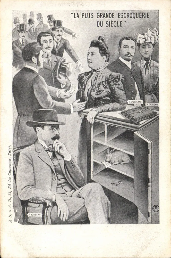 Die größte Betrugsgeschichte des Jahrhunderts — politische Karikatur — F. Humbert, Paris - Vorderseite