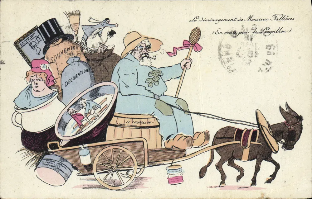 Le déménagement de Monsieur Fallières — (En route pour le Loupillon) — éditeur B.G. Paris 905 - Vorderseite