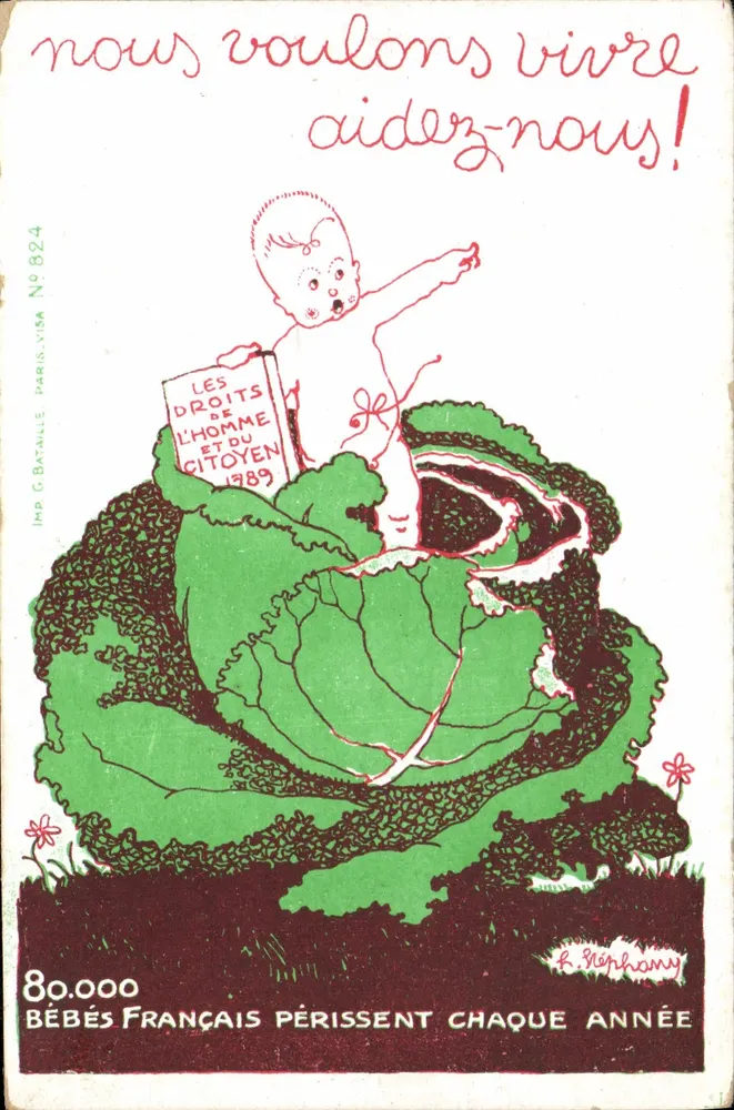 Französische Babys — Hilfeschrei — Imp. G. Bataille, Paris, Nr. 824 - Vorderseite