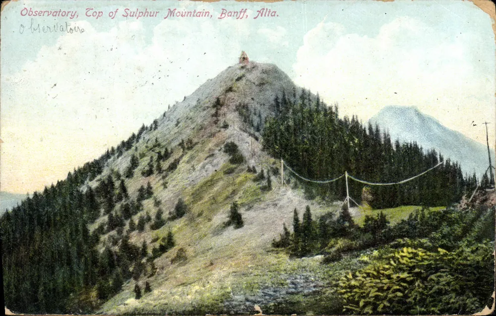 Beobachtungsstation, Gipfel des Mount Sulfure, Banff, Alberta — Verlag Bradman Bros. Ltd., Nr. 1069 - Vorderseite