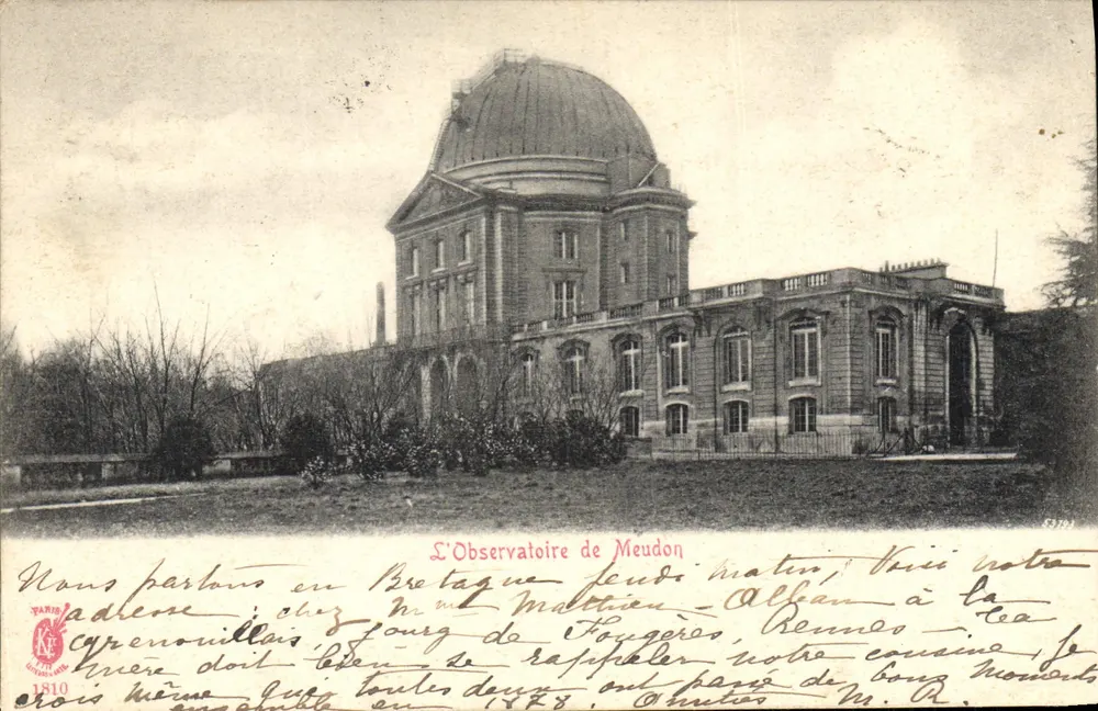 O Observatório de Meudon — vista matinal — editor Paris, n° 3799 - Frente
