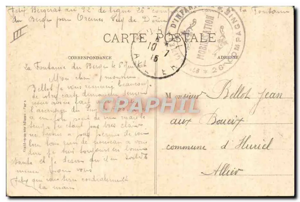 El Observatorio sísmico del Puy de Dôme (1465 m) — El Gran Abuelo de los Auvergnats — Editor E. A. n° 1136 - Reverso